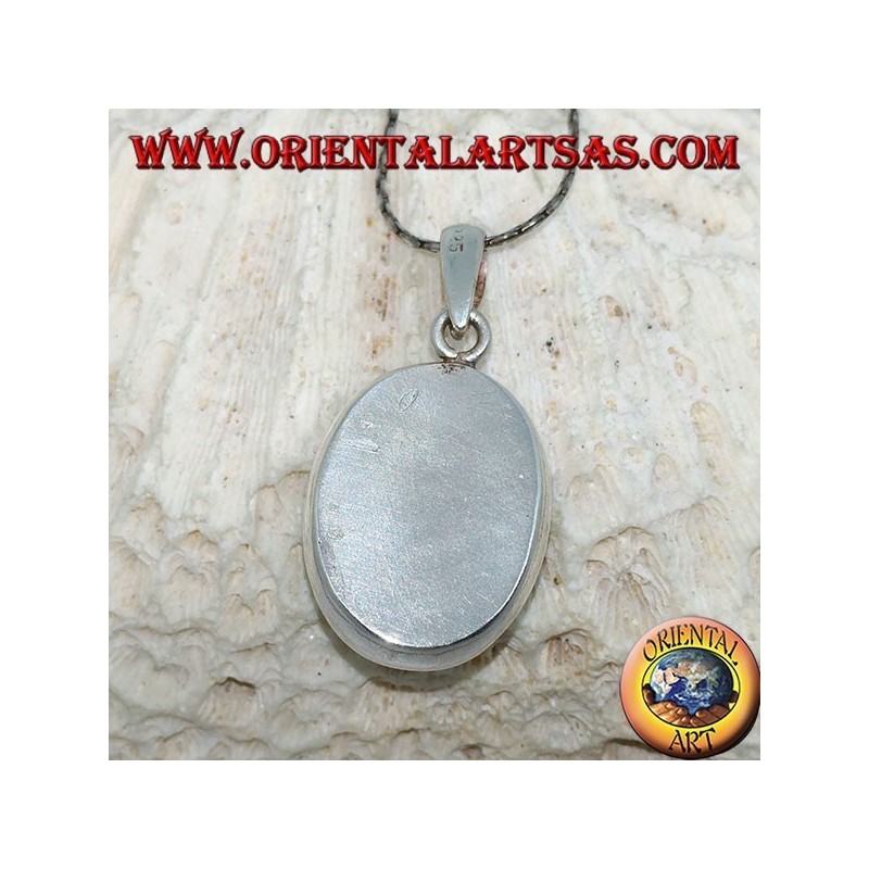 Silver pendant with natural Tibetan Turquoise (large)