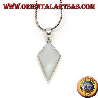 Pendentif en argent avec nacre en forme de bouclier