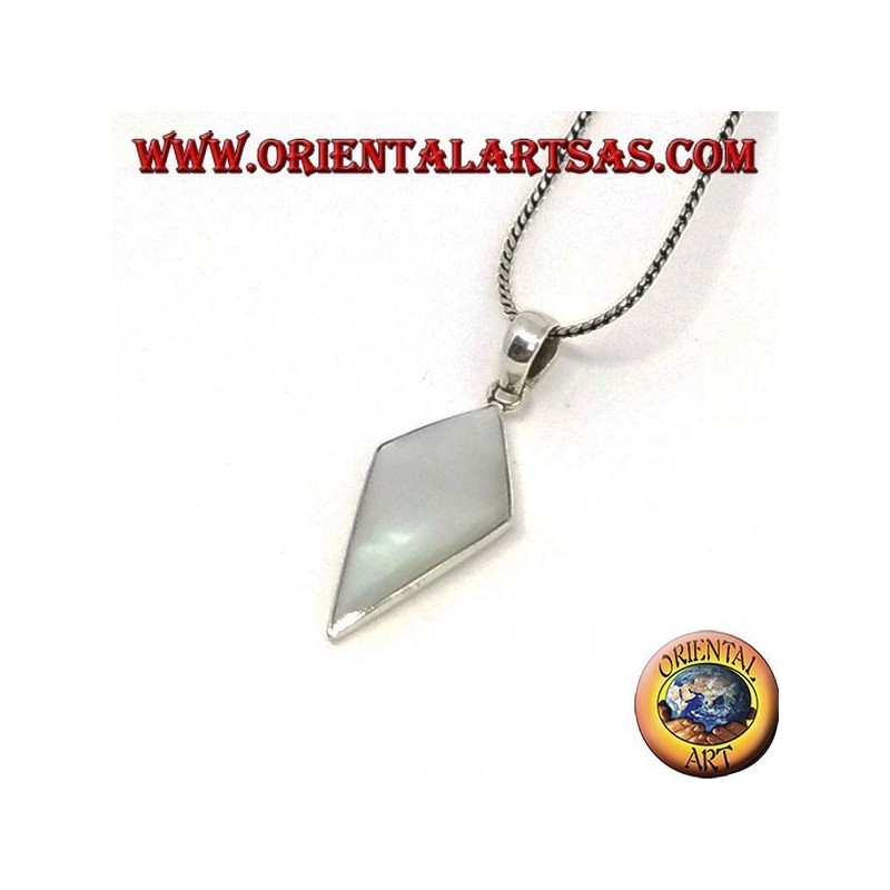 Colgante de plata con nácar en forma de escudo