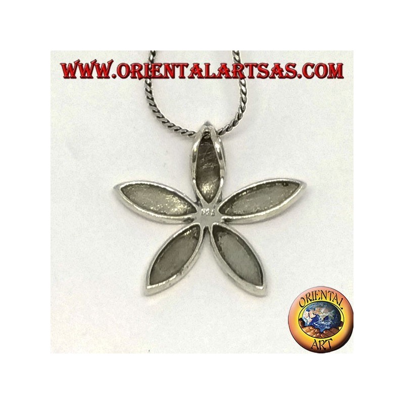 Colgante de plata con nácar en forma de estrella.