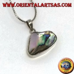 Glatter Silberanhänger mit natürlicher Paua-Muschel (Abalone)