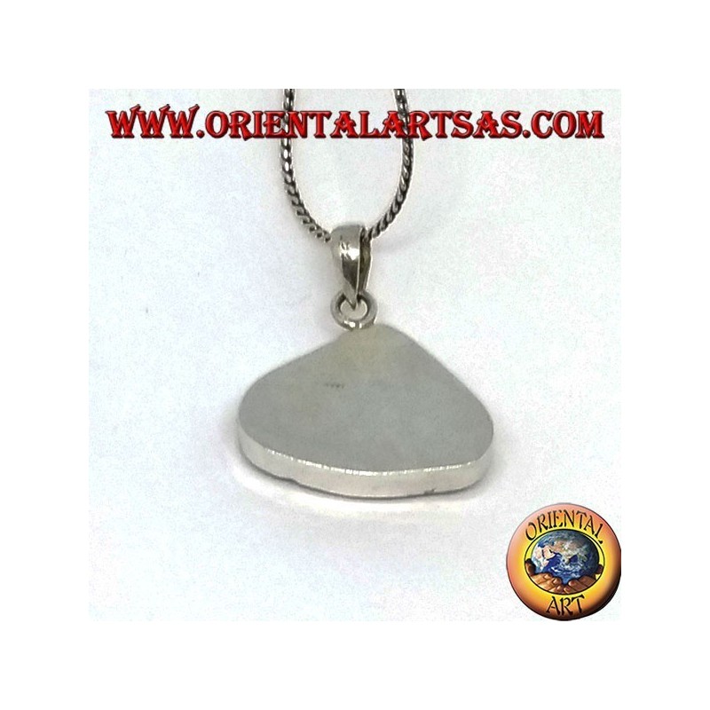 Ciondolo in argento liscio con paua shell naturale (abalone)