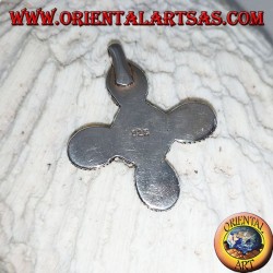 Colgante de plata con 5 estrellas negras de forma ovalada (diópsido)