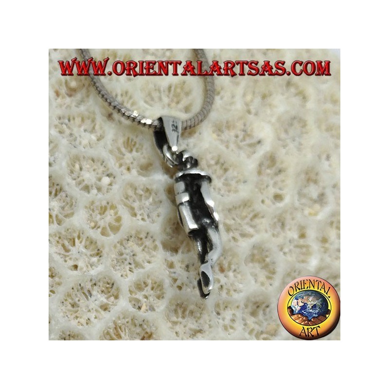 Silver diver's pendant with cylinders