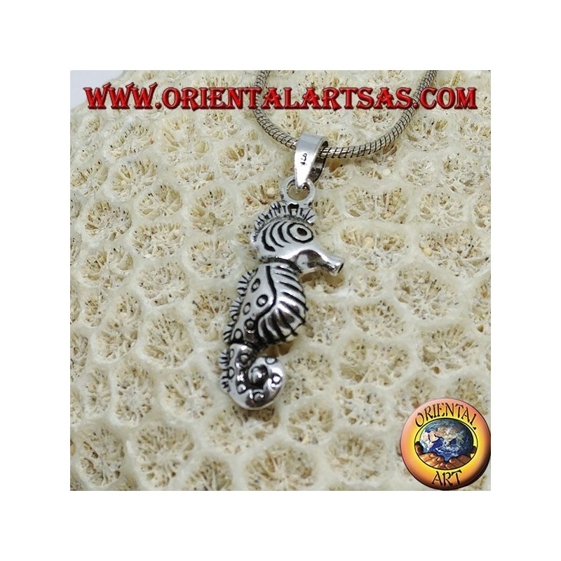 Ciondolo in argento Hippocampus Cavalluccio marino mobile