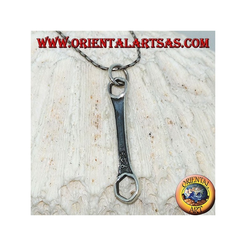 Pendentif en argent, porte-clés hexagonal mécanique