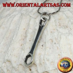 Colgante de plata, llavero mecánico hexagonal.