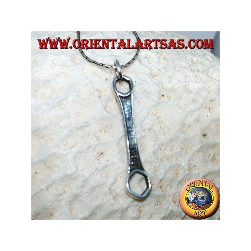 Silver pendant, mechanical hexagonal key ring