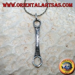 Pendentif en argent, porte-clés hexagonal mécanique