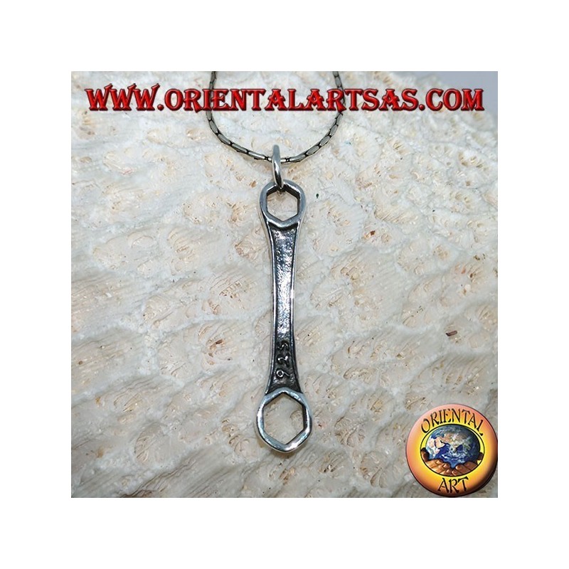 Pendentif en argent, porte-clés hexagonal mécanique