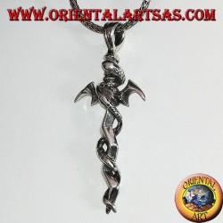 Pendentif en argent, épée avec serpent torsadé
