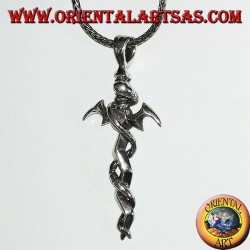 Pendentif en argent, épée avec serpent torsadé
