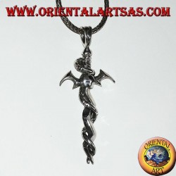 Silver pendant, sword with twisted snake