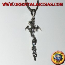 Silver pendant, sword with twisted snake