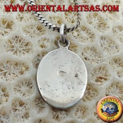 Pendentif en argent avec feuille de marijuana en bas-relief