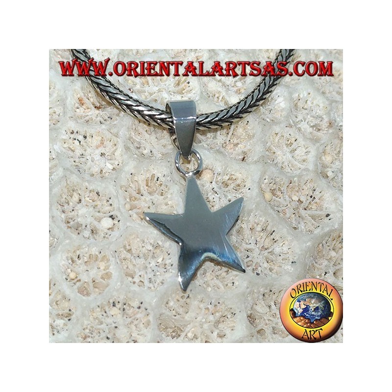 Ciondolo in argento semplice a forma di stella piccola 