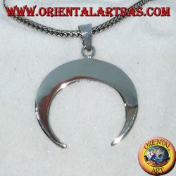 Pendant in silver, half-moon with points downwards
