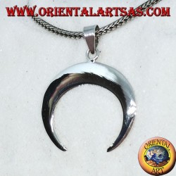 Pendant in silver, half-moon with points downwards