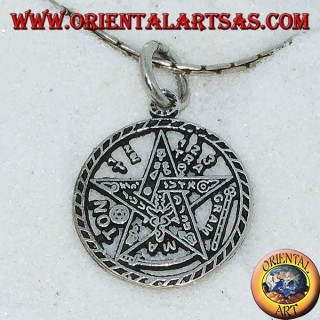 Ciondolo pentagramma di Tetragrammaton in argento (piccolo)