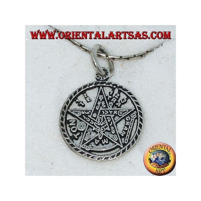Silver pendant, pentagram of Tetragrammaton (small)
