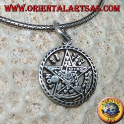 Colgante de plata, pentagrama de Tetragrammaton (pequeño)