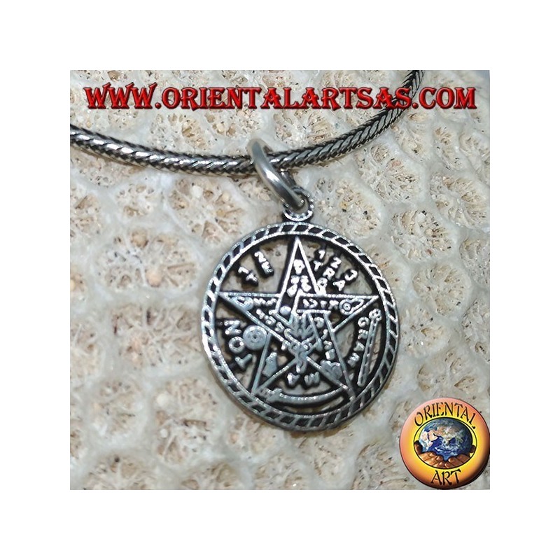 Colgante de plata, pentagrama de Tetragrammaton (pequeño)