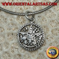 Colgante de plata, pentagrama de Tetragrammaton (pequeño)