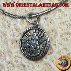 Silver pendant, pentagram of Tetragrammaton (small)
