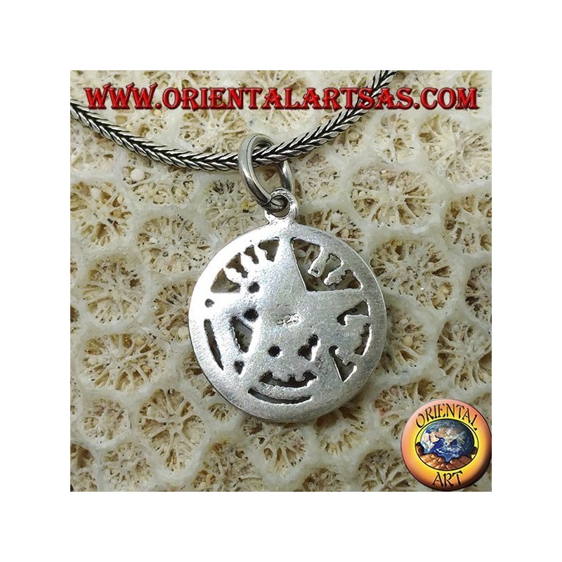 Ciondolo pentagramma di Tetragrammaton in argento (piccolo)