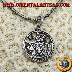 Silver pendant, pentagram of Tetragrammaton (small)