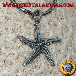 Silver pendant in the shape of a double-sided starfish