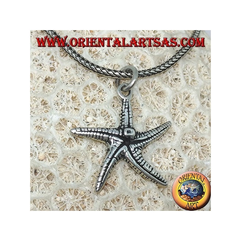 Silberanhänger in Form eines doppelseitigen Seesterns