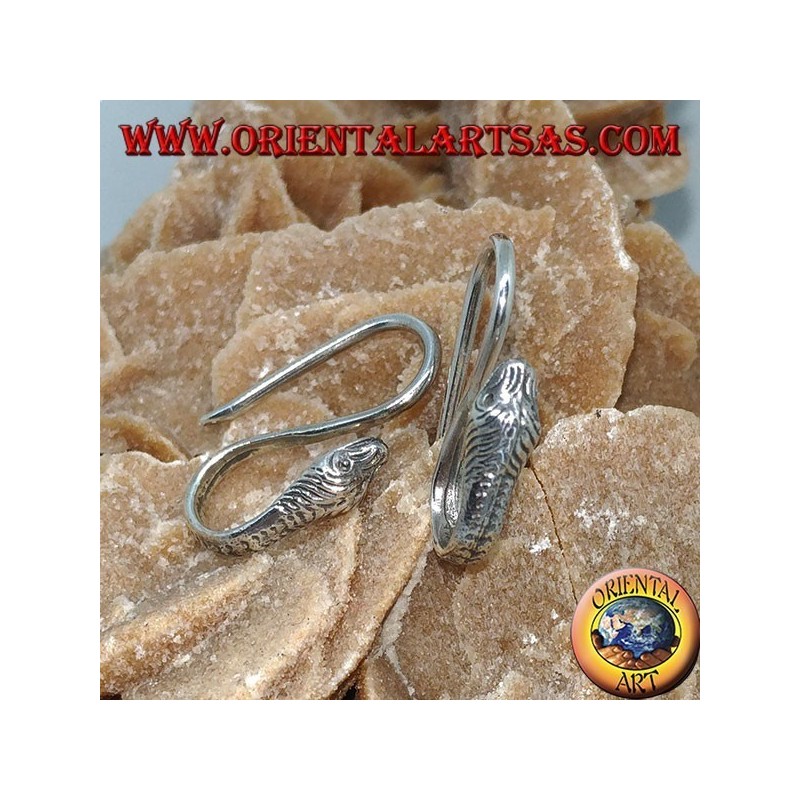 Orecchini in argento ad uncino a forma di cobra (serpente)