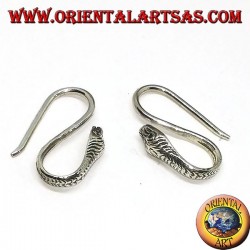 Boucles d'oreilles à crochet en argent en forme de cobra (serpent)