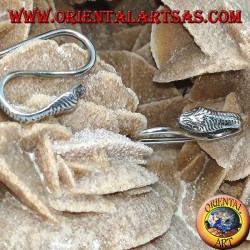 Boucles d'oreilles à crochet en argent en forme de cobra (serpent)