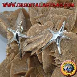 Silver starfish lobster earrings