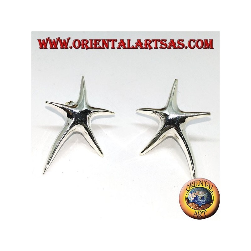 Boucles d'oreille en argent étoile de mer