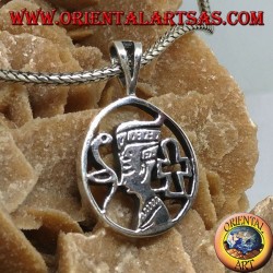 Silver pendant Nefertiti the Egyptian queen of the eighteenth dynasty
