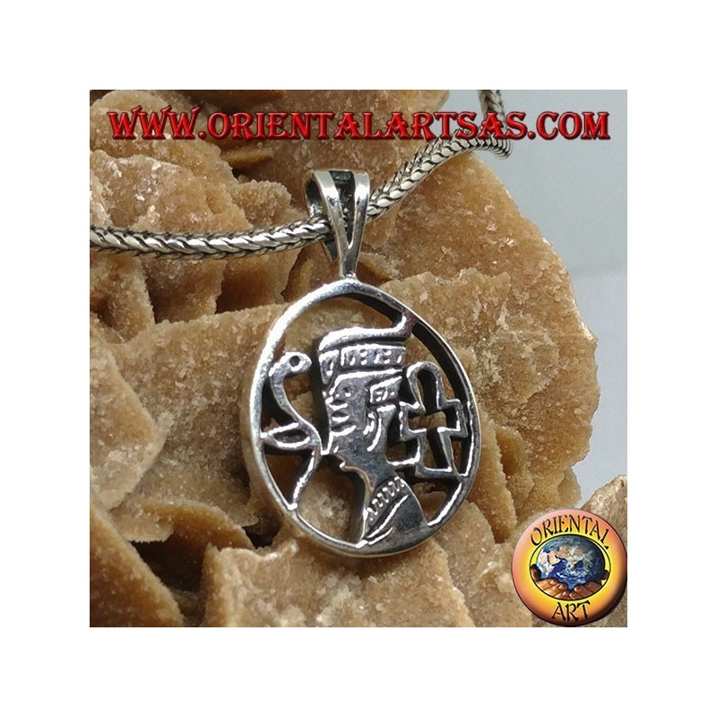 Silver pendant Nefertiti the Egyptian queen of the eighteenth dynasty
