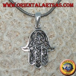 Silver pendant, in the shape of a hand of Fatima hamsa