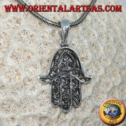 Pendentif en argent, en forme de main de Fatima hamsa