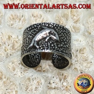 Orejeras en plata, delfín