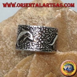 Orejeras en plata, delfín