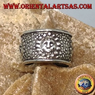 Orejeras en plata con banda, sol