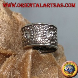 Ear Cuff in silver with band, sun