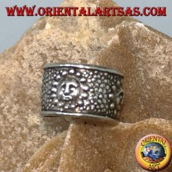 Ear Cuff in silver with band, sun