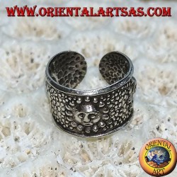 Manchette d'oreille en argent avec bande, soleil