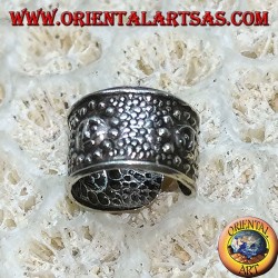 Ear Cuff in silver with band, sun