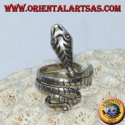 Orejeras en serpiente plateada