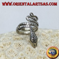 Manchette d'oreille en serpent d'argent